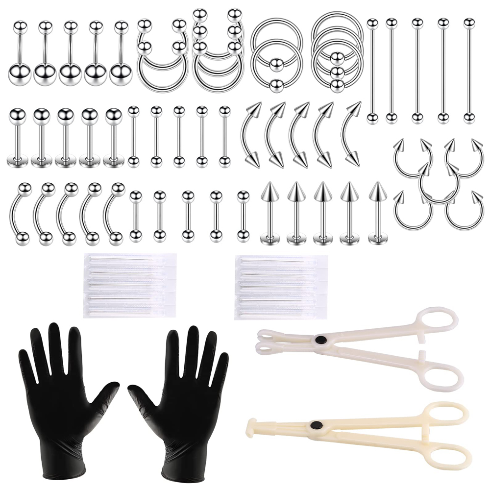 Body Jewelry Tunnels - Stainless Steel Piercing Kit Belly Button