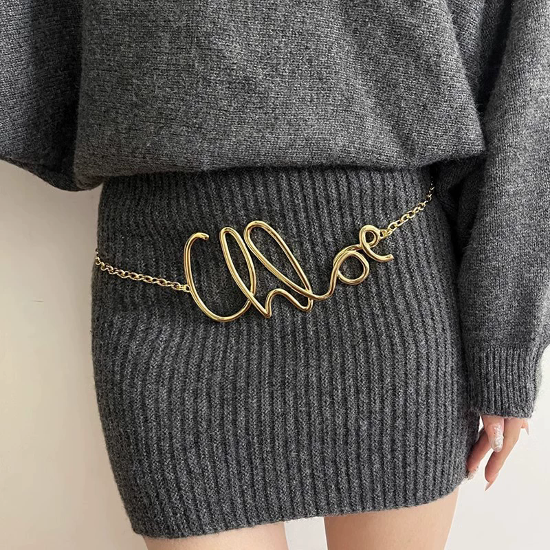 Body Jewelry Waist Chains - 2025 New Retro Gold Letter Waist