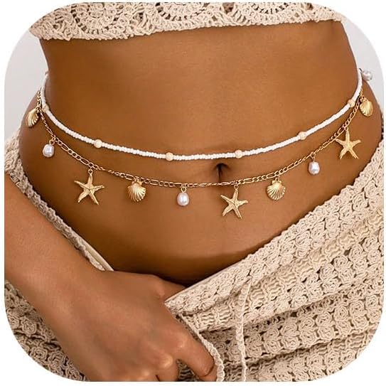 Starfish Waist Chain Women Adj - Body Jewelry Waist Chains のレビューと価格