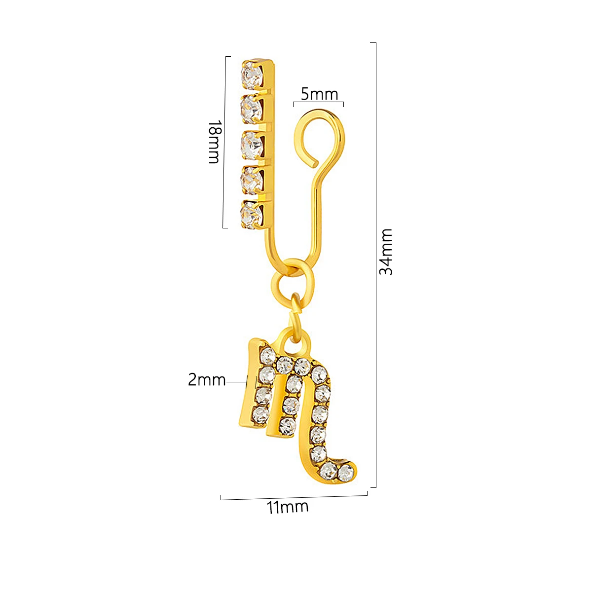 2 Pack Ear Clips Metal Zircon  - Body Jewelry Tunnels のレビューと価格