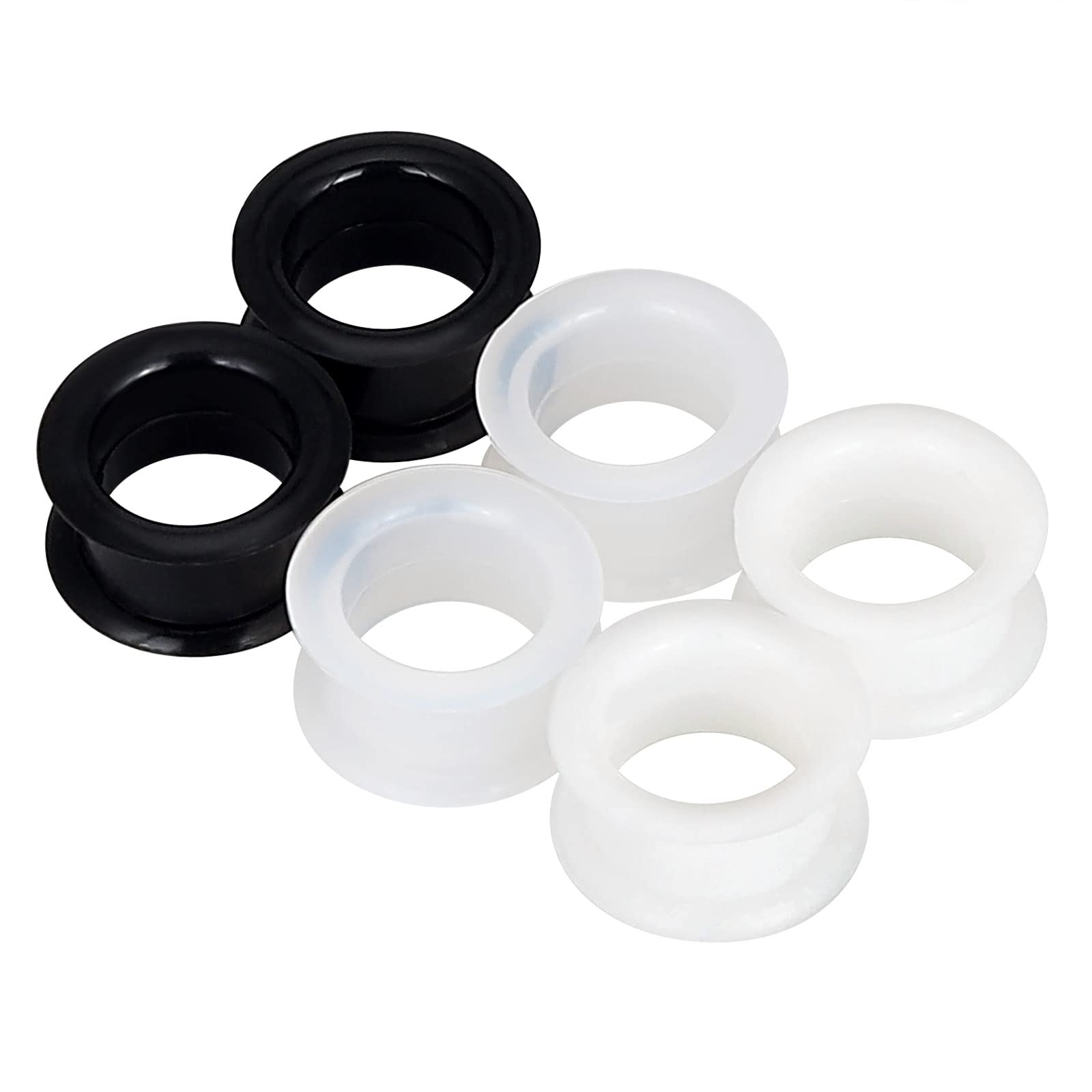 2PCS Black Clear White Thick S - Body Jewelry Tunnels のレビューと価格
