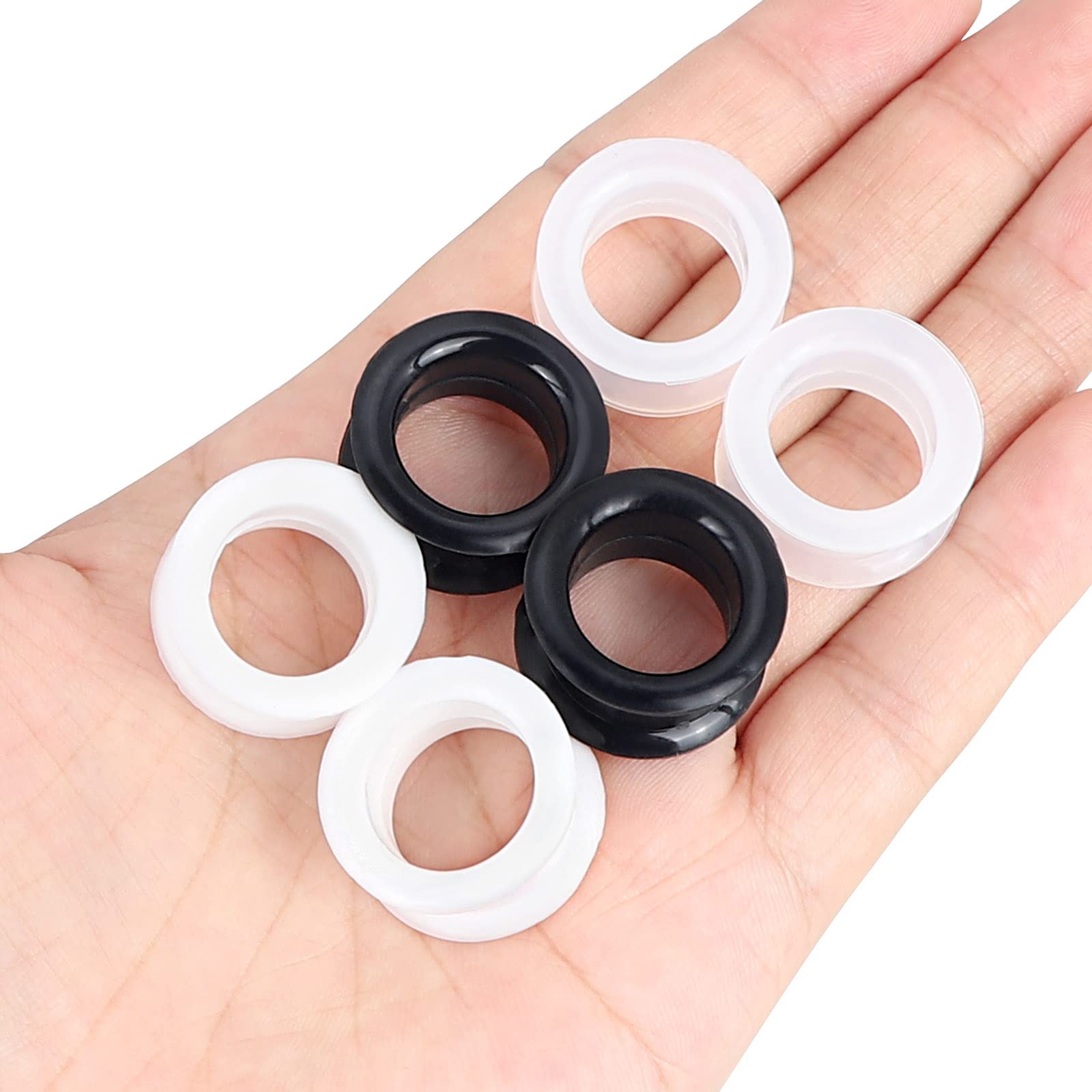 2PCS Black Clear White Thick S - Body Jewelry Tunnels のレビューと価格