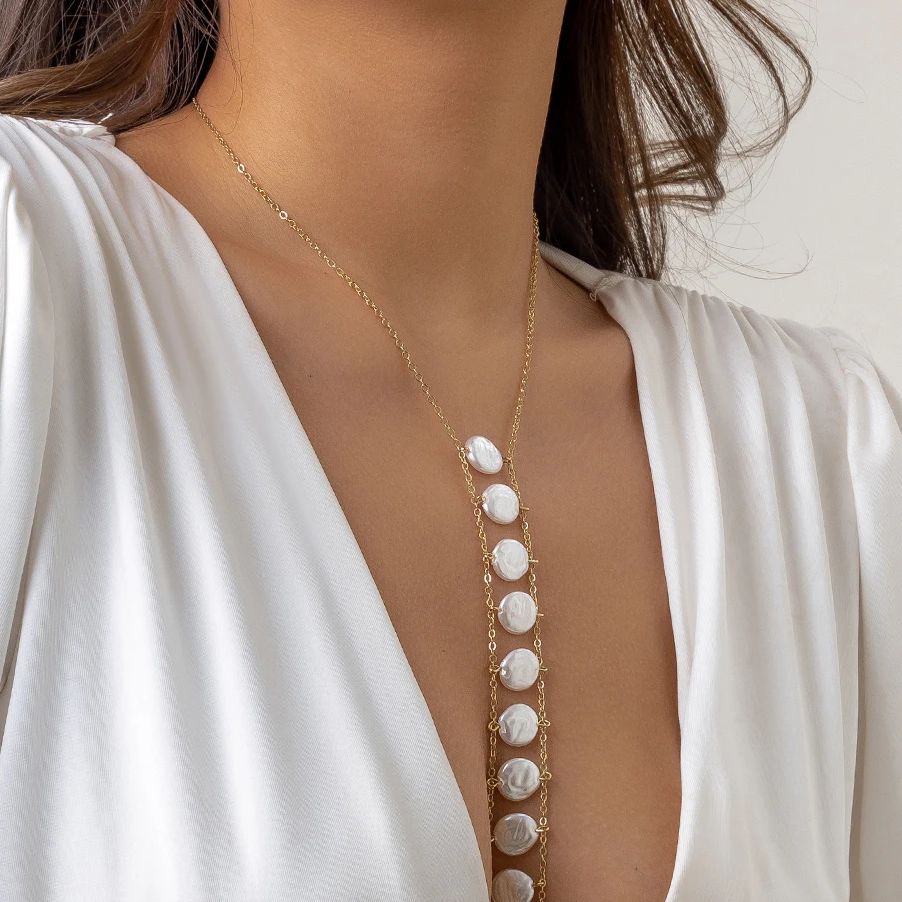 Bohemia Imitation-Pearl Cross  - Body Jewelry Y2K のレビューと価格