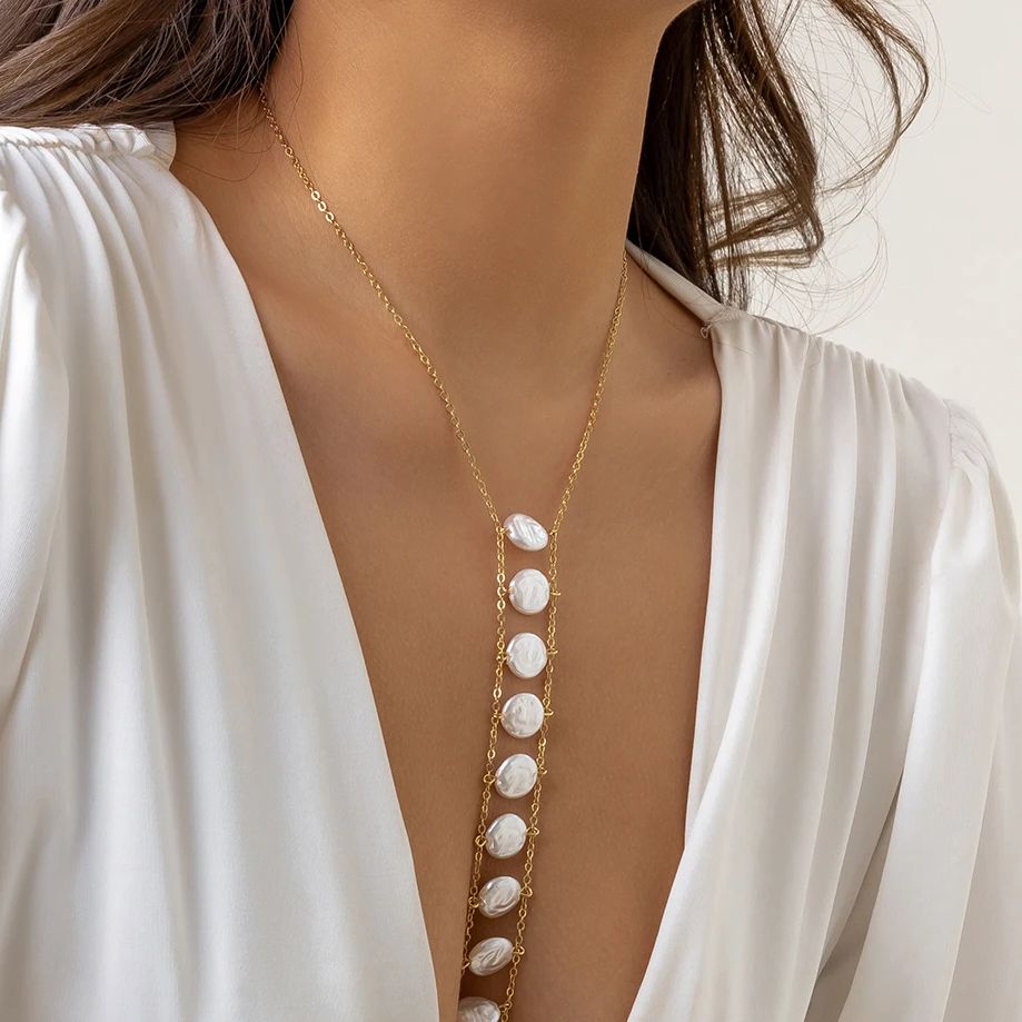 Bohemia Imitation-Pearl Cross  - Body Jewelry Y2K のレビューと価格