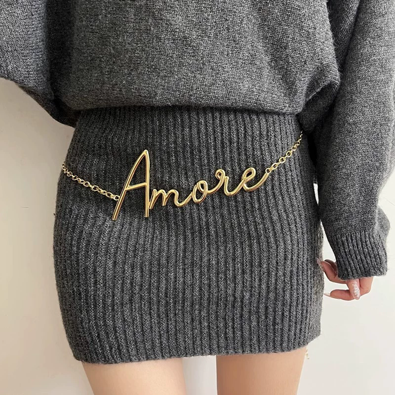 2025 New Retro Gold Letter Wai - Body Jewelry Waist Chains のレビューと価格