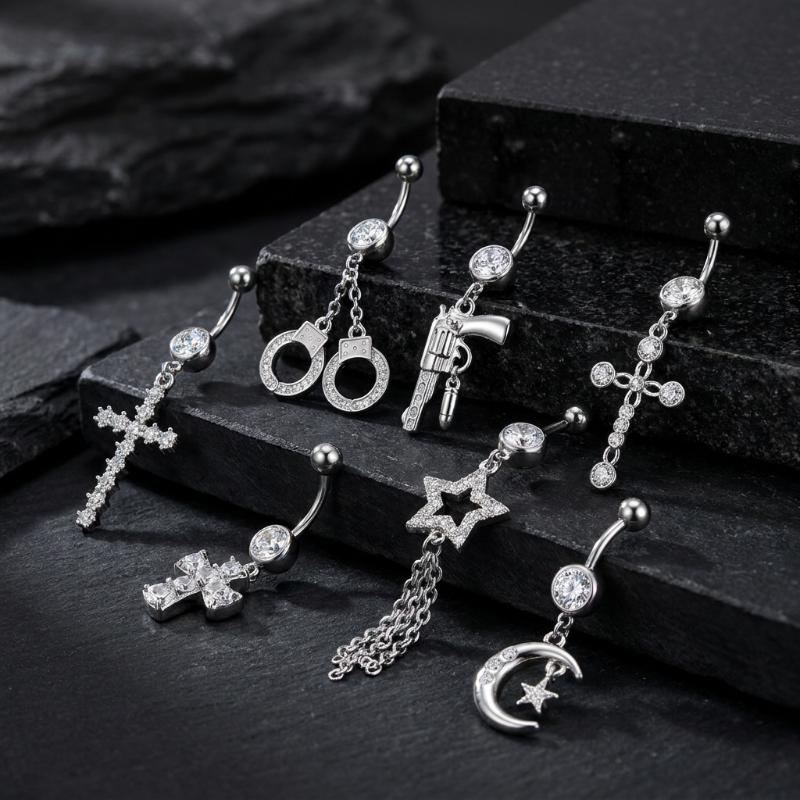Punk Gothic Stainless Steel Na - Body Jewelry Belly Button Rings のレビューと価格