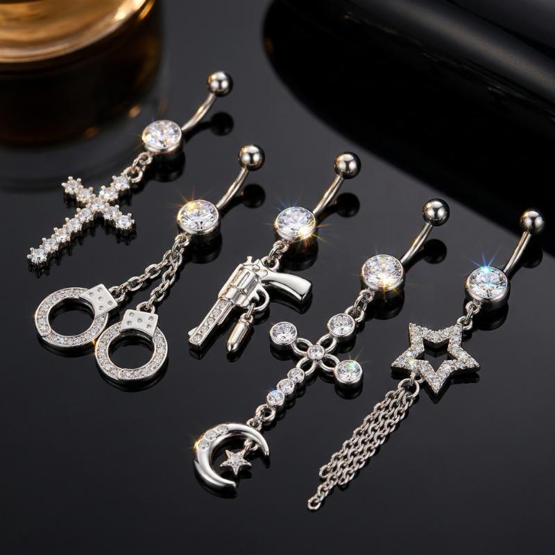 Punk Gothic Stainless Steel Na - Body Jewelry Belly Button Rings のレビューと価格