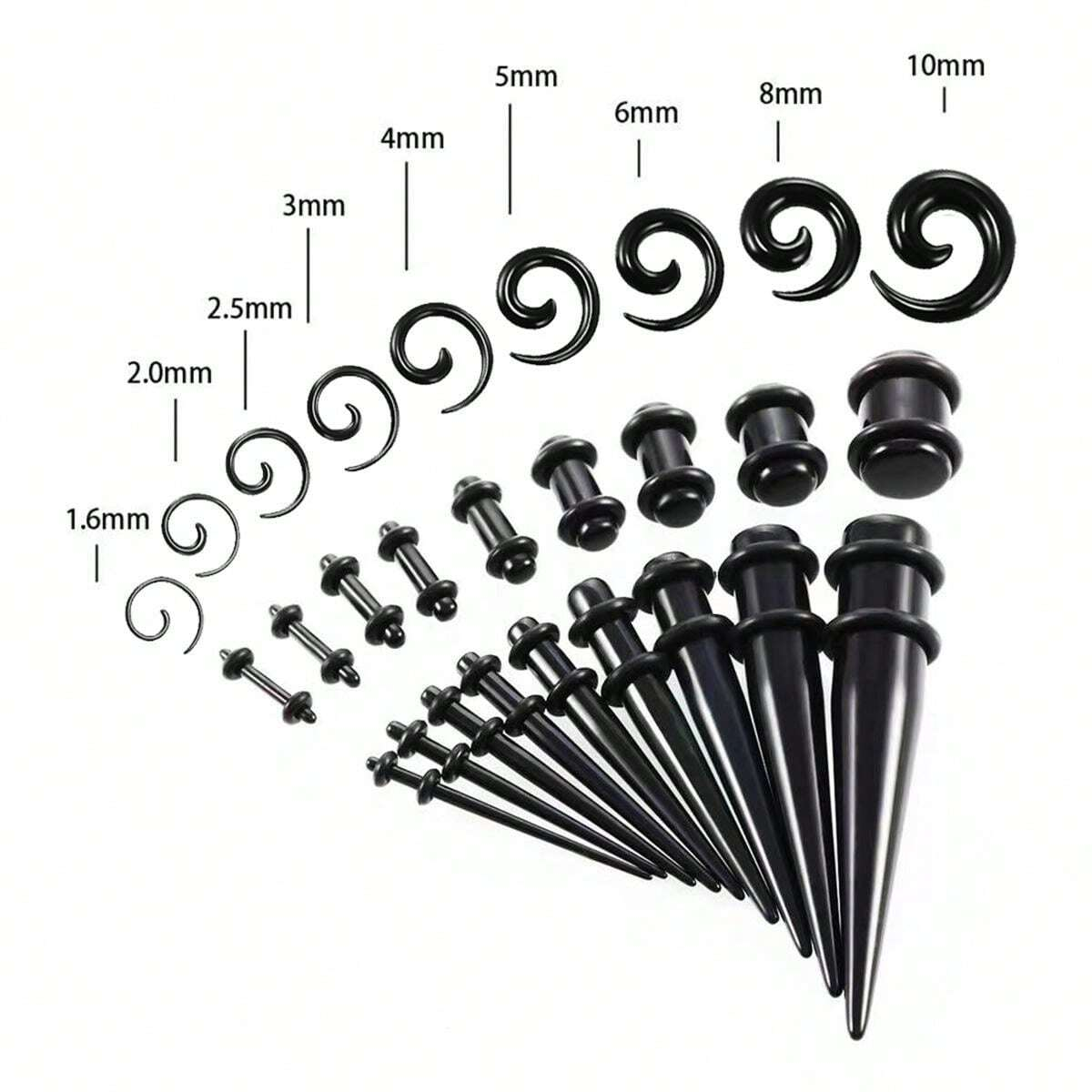 36pcs-54pcs 14G-00G Acrylic Ea - Body Jewelry Tunnels のレビューと価格