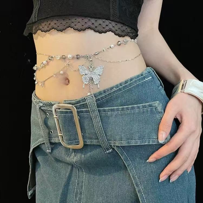 Y2k Butterfly Waist Chain for  - Body Jewelry Waist Chains のレビューと価格