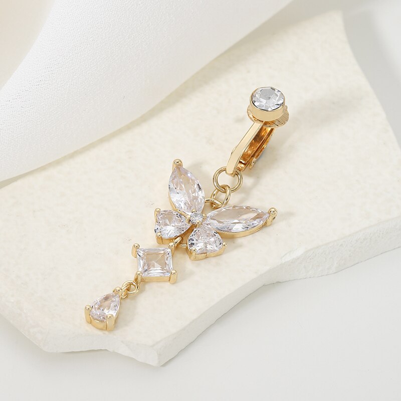 Clip On Belly Button Ring Butt - Body Jewelry Belly Button Rings のレビューと価格