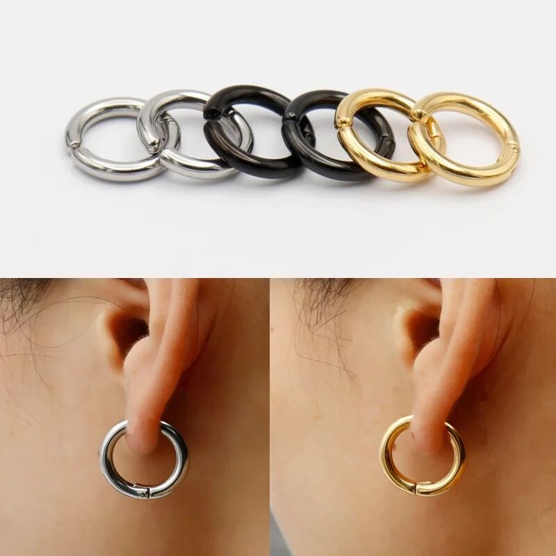 2/6Pcs Fake Huggie Hoop Earrin - Body Jewelry Tunnels のレビューと価格