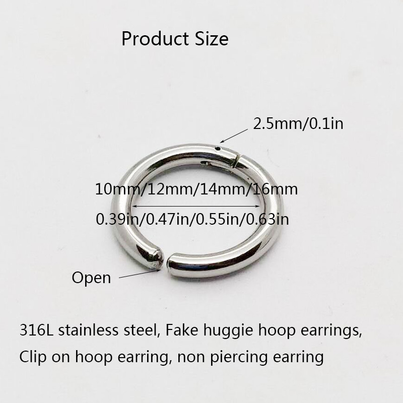 2/6Pcs Fake Huggie Hoop Earrin - Body Jewelry Tunnels のレビューと価格