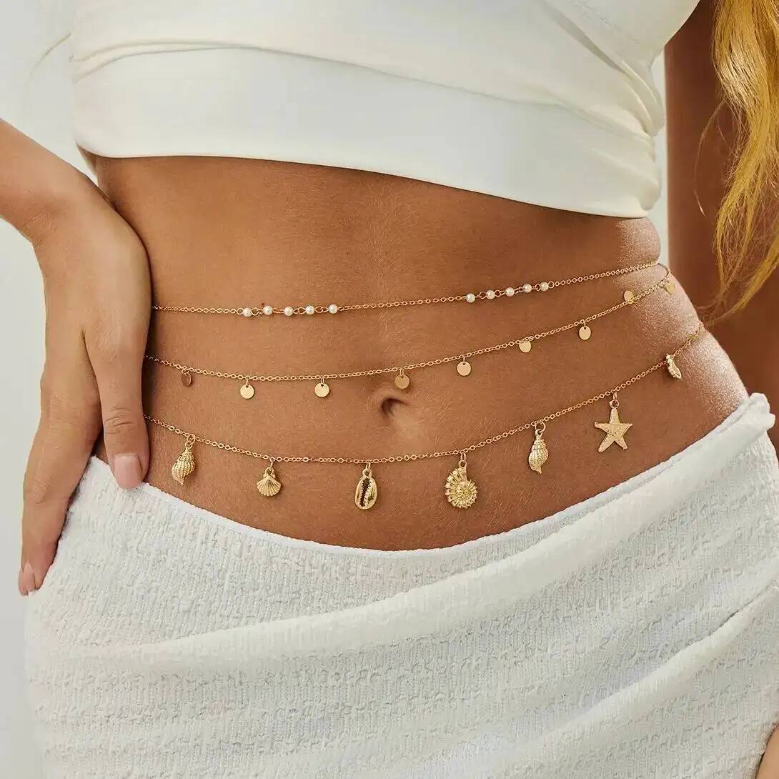 IngeSight.Z 3Pcs/Set Boho Star - Body Jewelry Waist Chains のレビューと価格