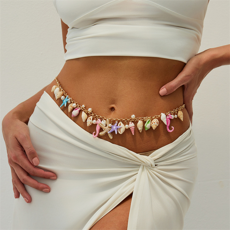 Boho Starfish Shell Pendant Wa - Body Jewelry Waist Chains のレビューと価格