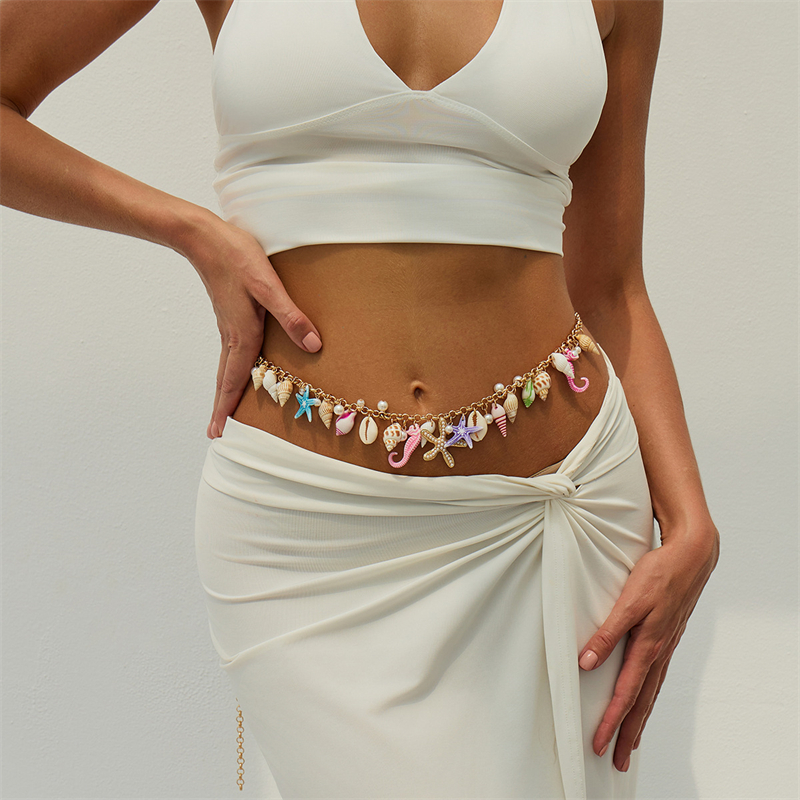 Boho Starfish Shell Pendant Wa - Body Jewelry Waist Chains のレビューと価格