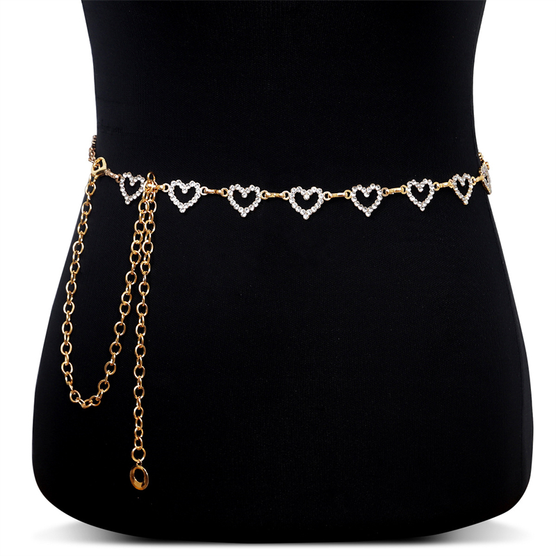Fashion Rhinestone Heart Waist - Body Jewelry Waist Chains のレビューと価格