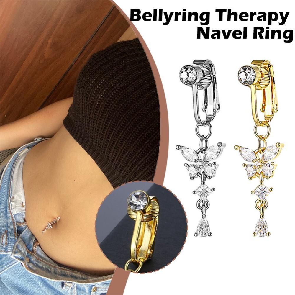 Butterfly Design Clip On Belly - Body Jewelry Belly Button Rings のレビューと価格