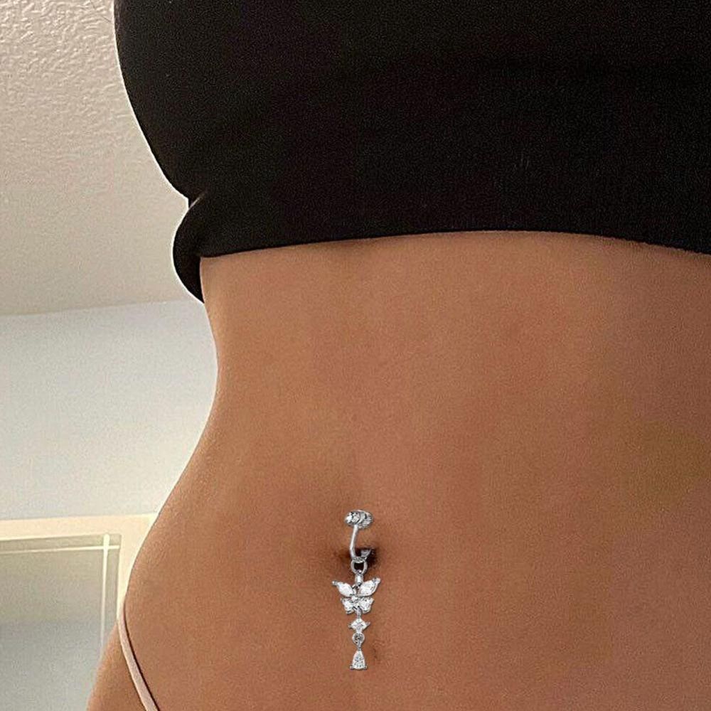 Butterfly Design Clip On Belly - Body Jewelry Belly Button Rings のレビューと価格