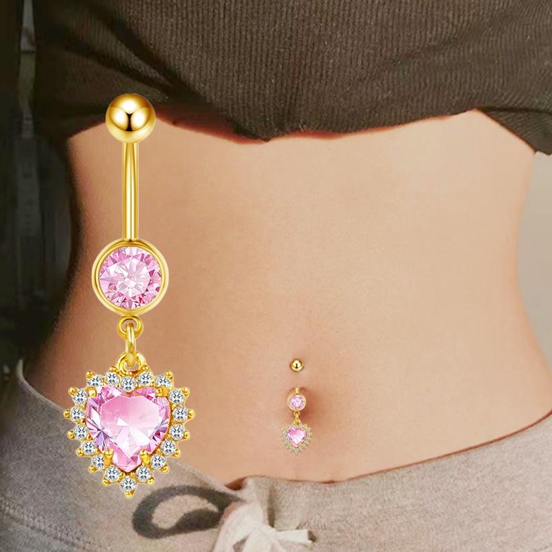 Fashion Heart Belly Button Rin - Body Jewelry Tunnels のレビューと価格