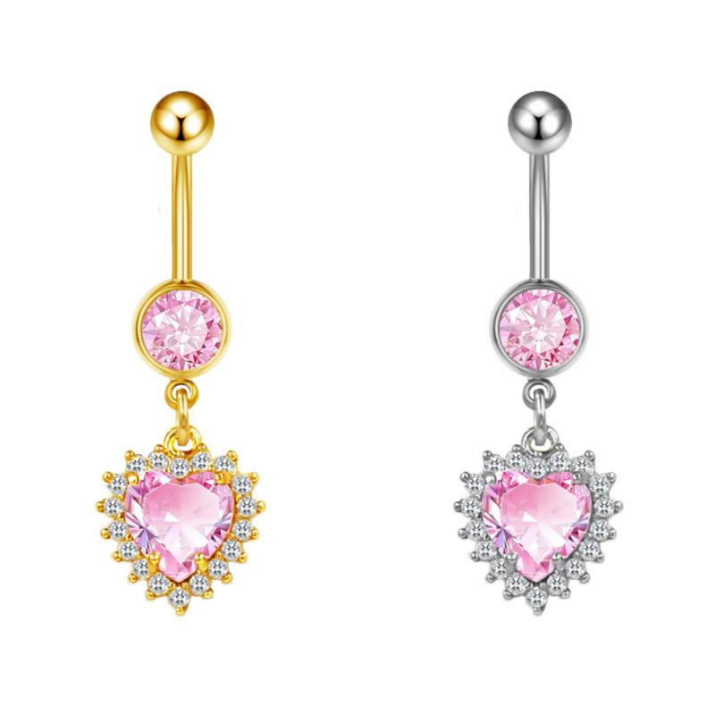 Fashion Heart Belly Button Rin - Body Jewelry Tunnels のレビューと価格