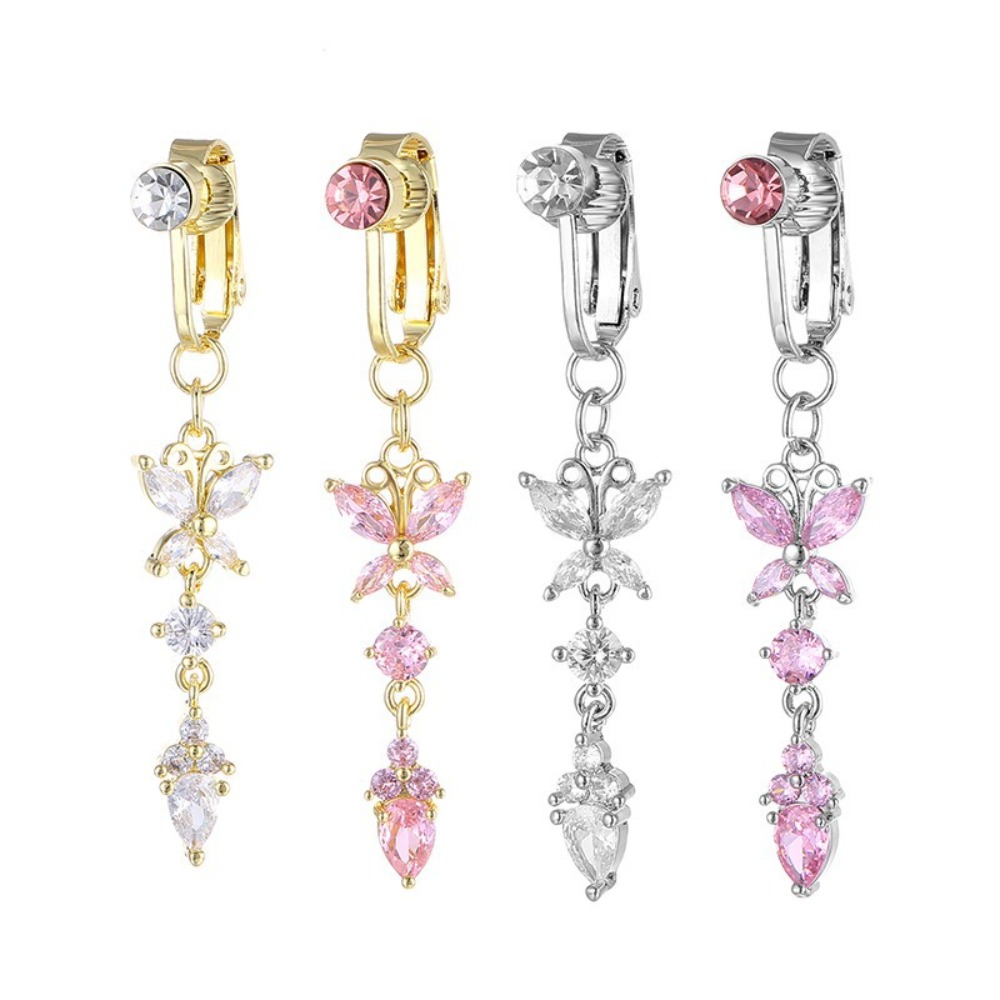Butterfly Design Clip on Belly - Body Jewelry Belly Button Rings のレビューと価格