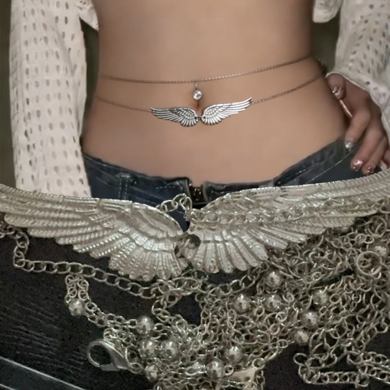 Double Layer Wings Angel Waist - Body Jewelry Waist Chains のレビューと価格