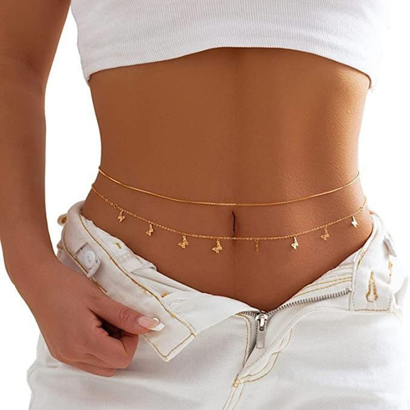Fashion Simple Double Layer Be - Body Jewelry Waist Chains のレビューと価格