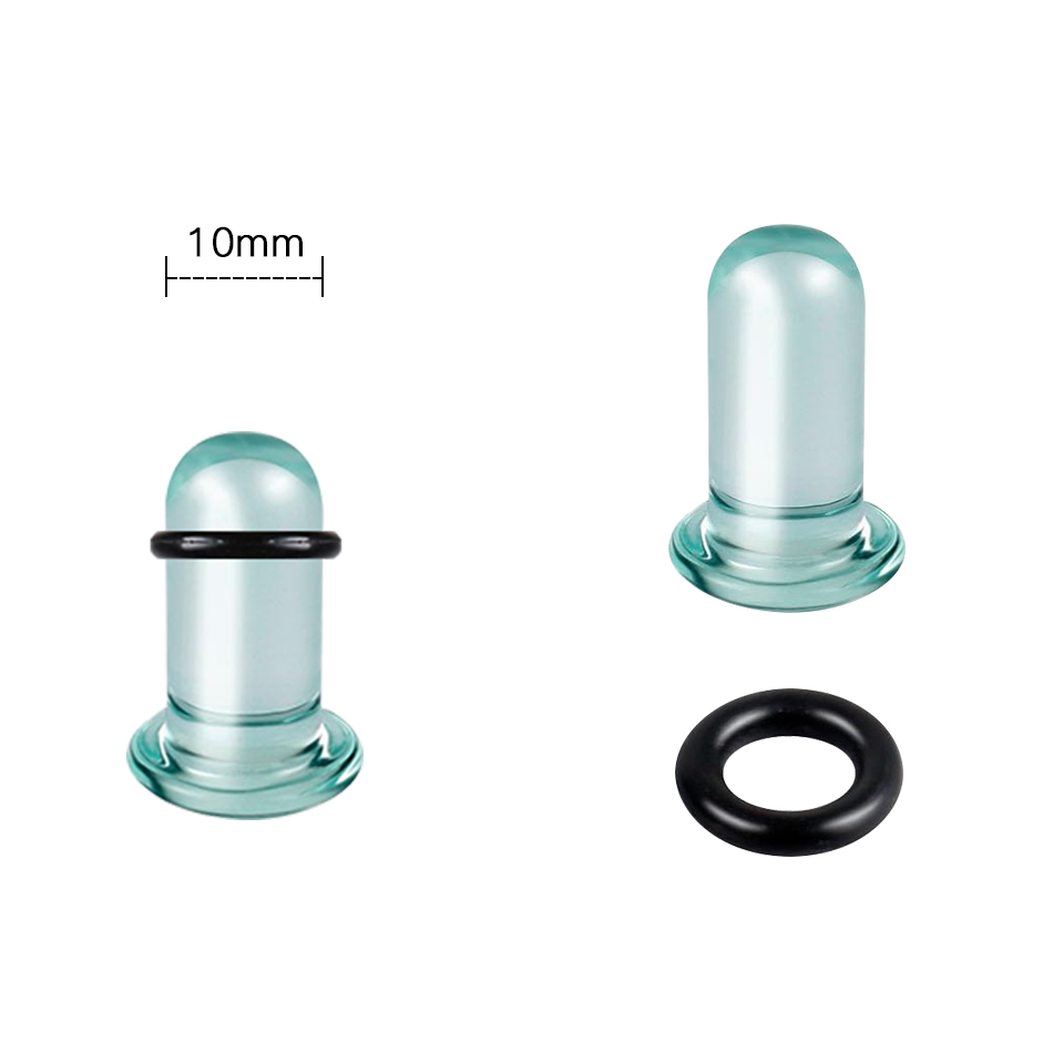 1Pair Glass Ear Tunnels and Pl - Body Jewelry Tunnels のレビューと価格