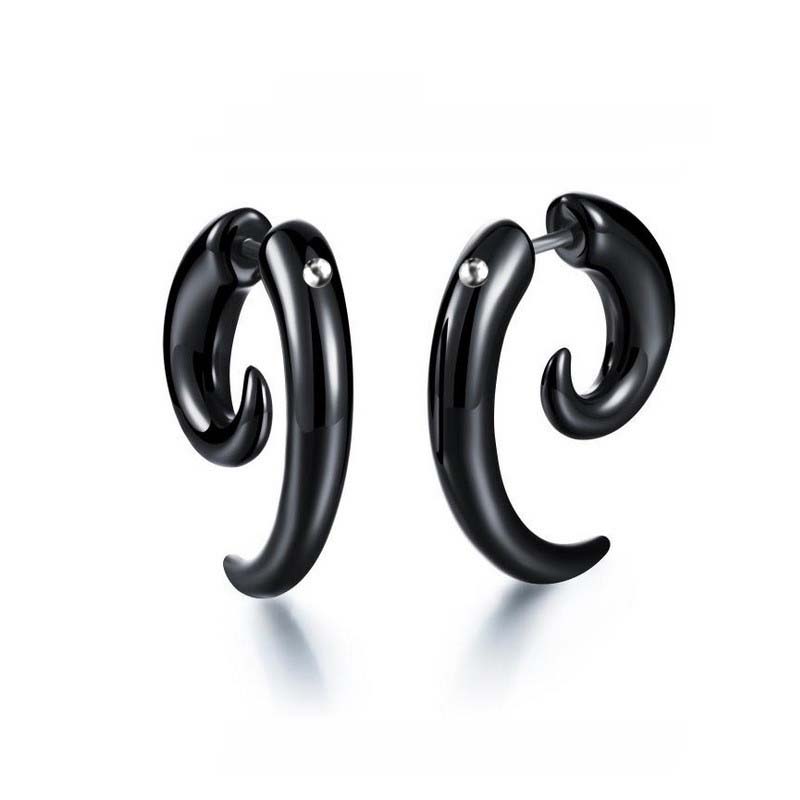 Punk Black Tribal Spiral Earri - Body Jewelry Tunnels のレビューと価格