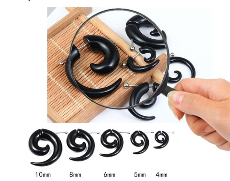 Punk Black Tribal Spiral Earri - Body Jewelry Tunnels のレビューと価格