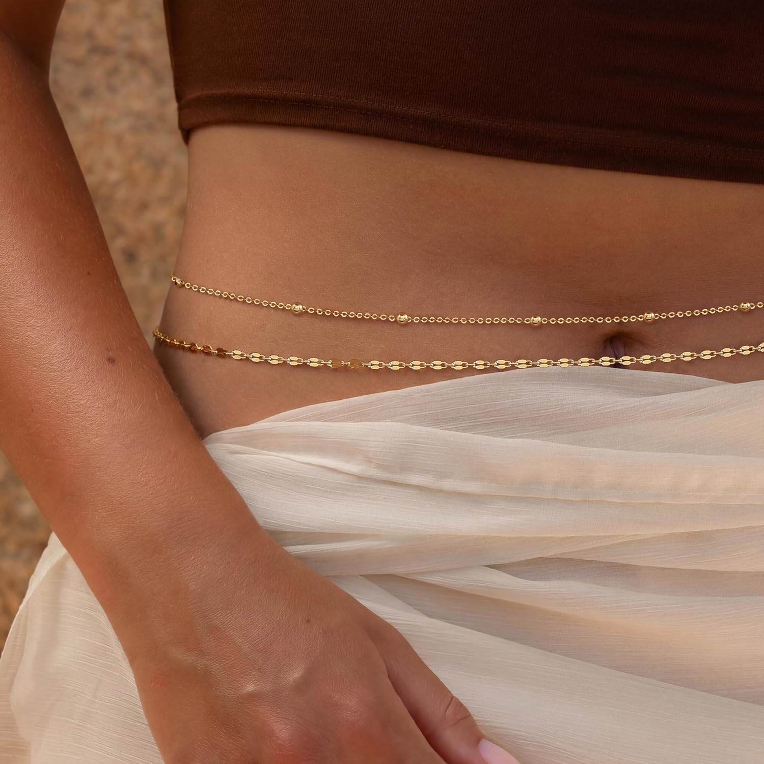 14K Gold Plated Waist Chain Wo - Body Jewelry Waist Chains のレビューと価格