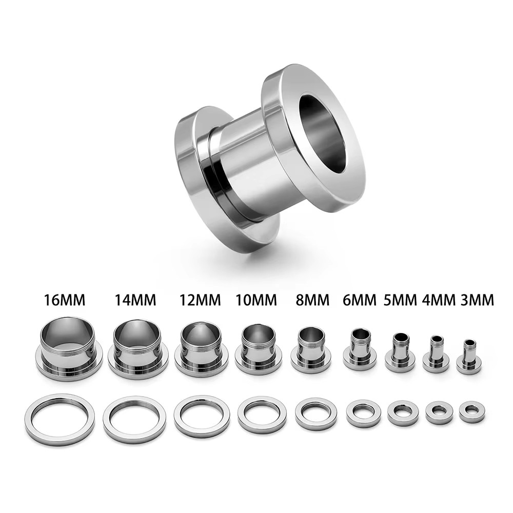1PC Ear Tunnels Plugs Titanium - Body Jewelry Tunnels のレビューと価格